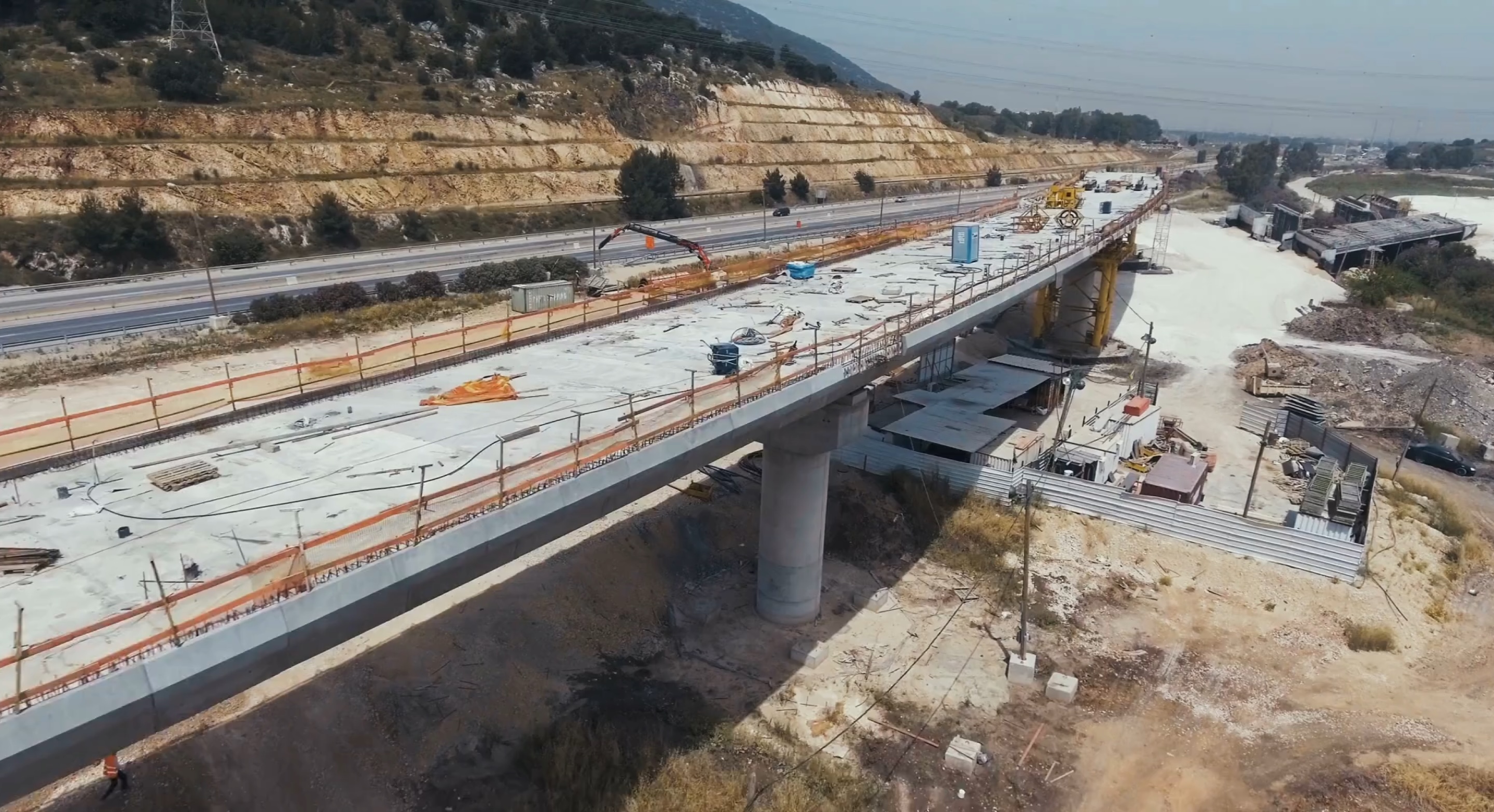 Large scale highway construction site
