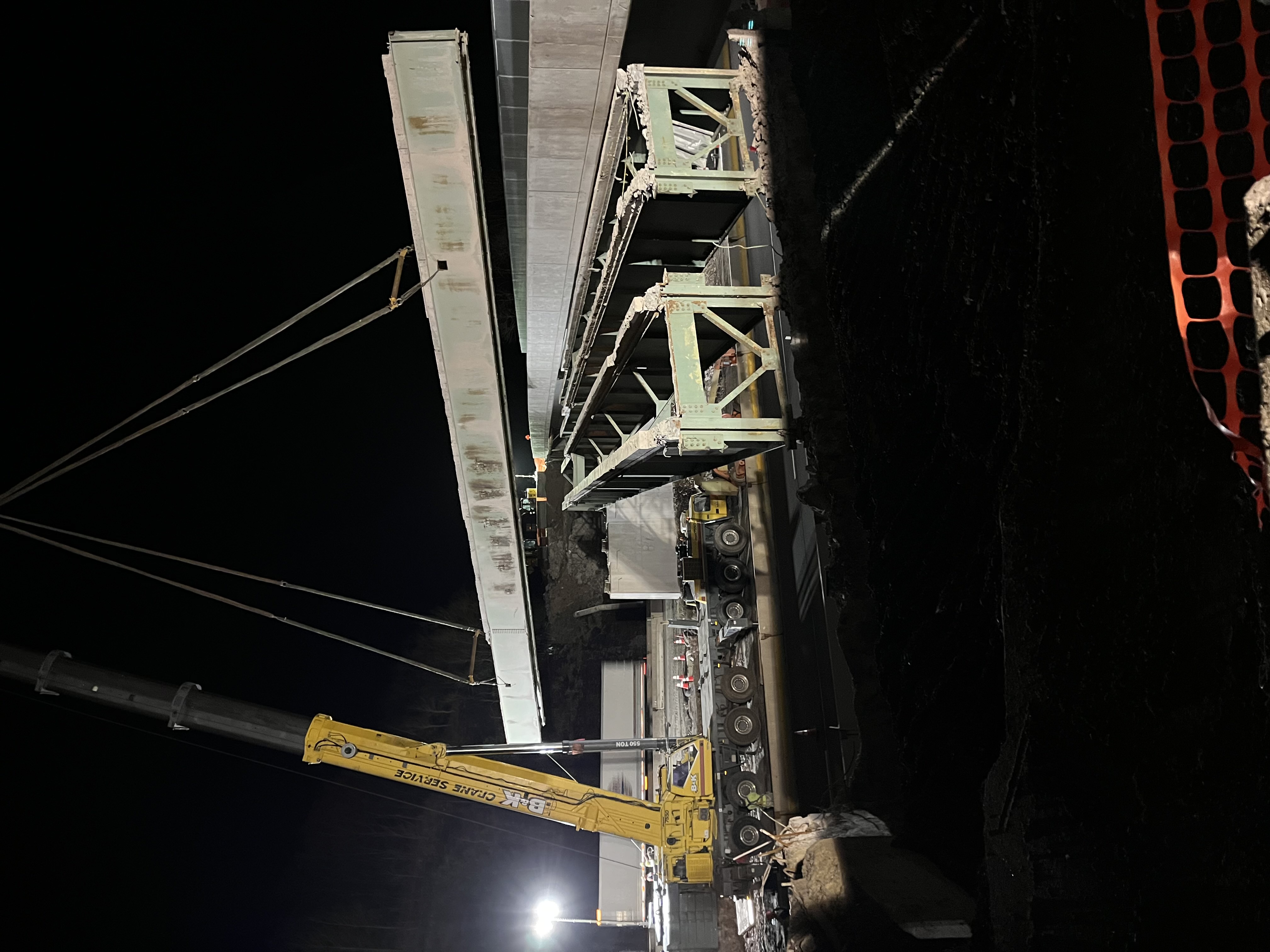 Kriger bridge construction at night