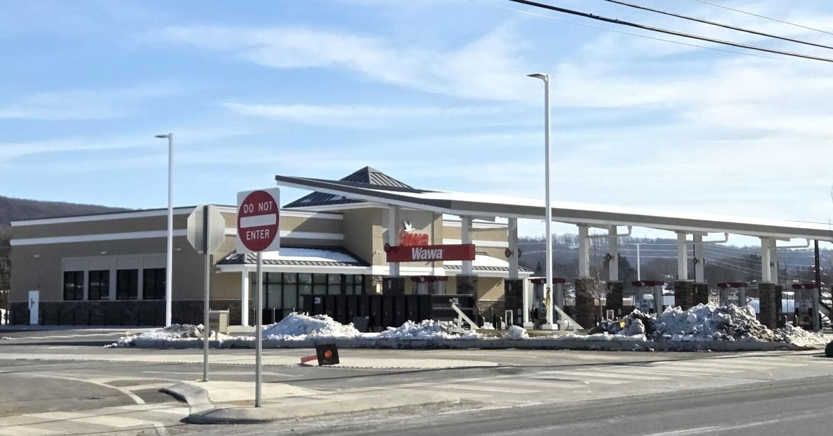 New Lehigh Valley Wawa building with snow